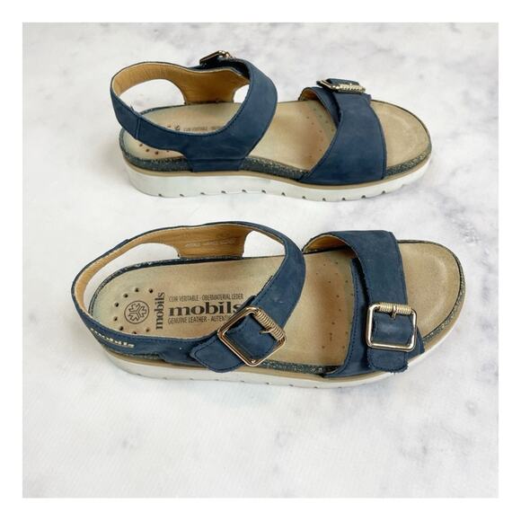 Mobils by Mephisto Tarina Navy Nubuck Comfort Sandals - Picture 3 of 12